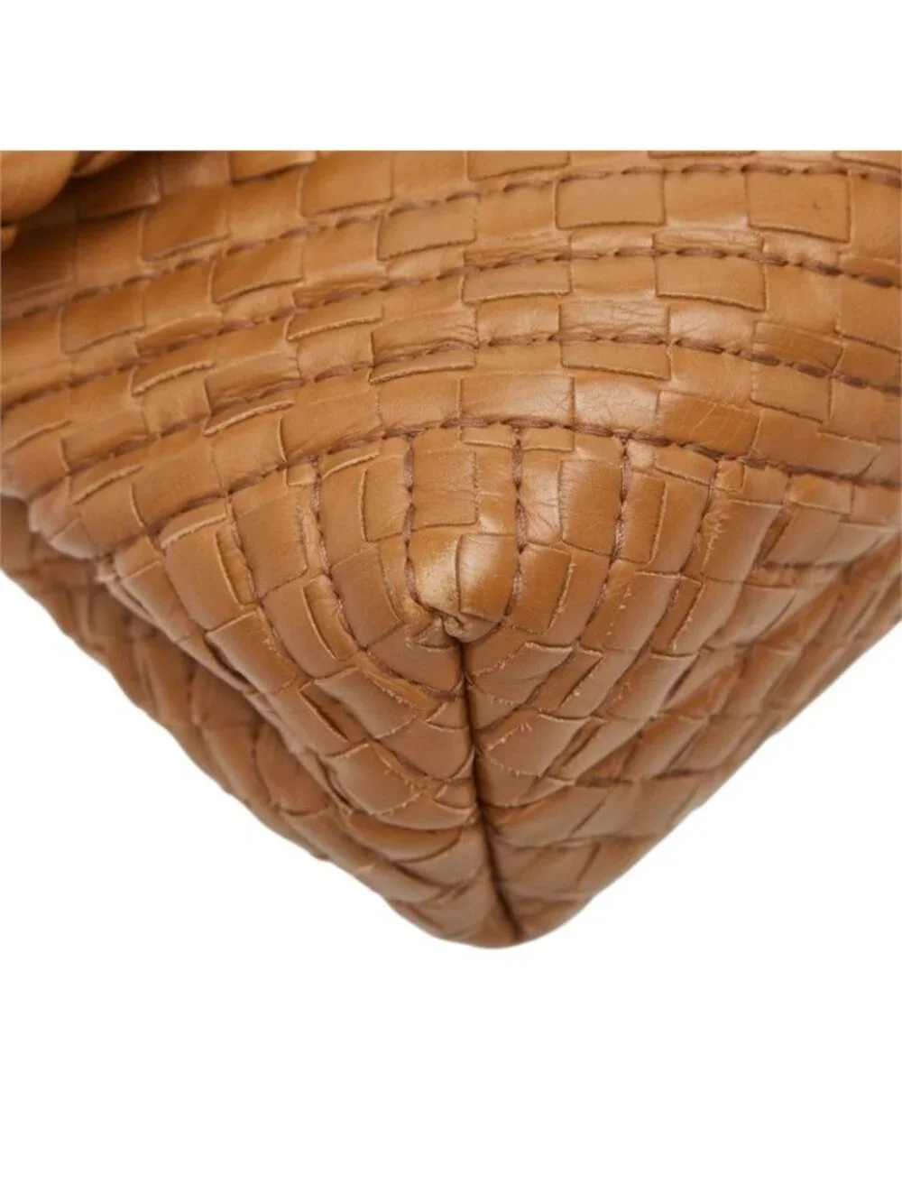 Bottega Veneta Intrecciato Olympia Small Chain Shoulder Bag Brown Leather